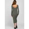 PinkBlush Light Olive V-Neck Long Sleeve Fitted Maternity Maxi Dress - 4 of 4