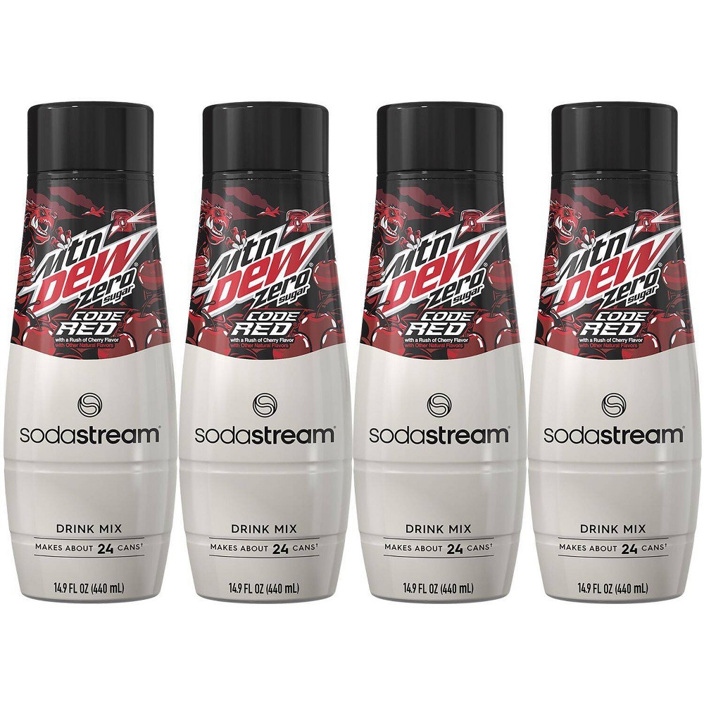 SodaStream 4pk Mountain Dew Code Red Zero Drink Mix