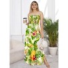 HAPPY BAY Women's Tube Dress Casual Maxi Dress Large-X-Large White Leaves - 2 of 4