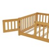 Kumasinova Twin/Full/Queen Toddler Floor Bed,Floor Bed Frame with Safety Guardrails and Door,Montessori Floor Bed Frame for Kids,Wood Slats Support - 4 of 4
