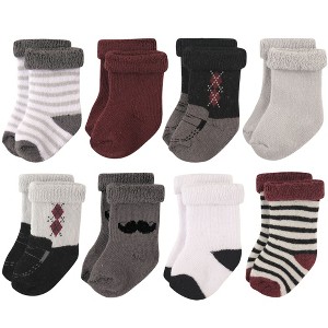 Hudson Baby Infant Boy Cotton Rich Newborn and Terry Socks, Gentleman Burgundy, 0-6 Months - 1 of 1
