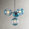 Rennnsan Jandelle 24" W 4 - Light Bubble Milk Glass Mid-Century Modern Dimmable Flush Mount Chandelier in Black - 4 of 4