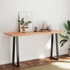 vidaXL Table Top Light Brown 63"x23.6"x(0.8"-1.6") Treated Solid Wood Live Edge - 3 of 4