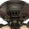 Hunter 52" Builder Low Profile Lighted Ceiling Fan, New Bronze Finish, 5 Blades, Integrated LED, Pull Chain Control - 3 of 4
