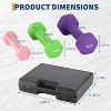 Acekool Neoprene Dumbbell Set for Women & Men, Hand Weights with Hex Shape & Carry Case, Home Gym, Anti-Slip Grip, 1/2/3LB Pairs - 2 of 4