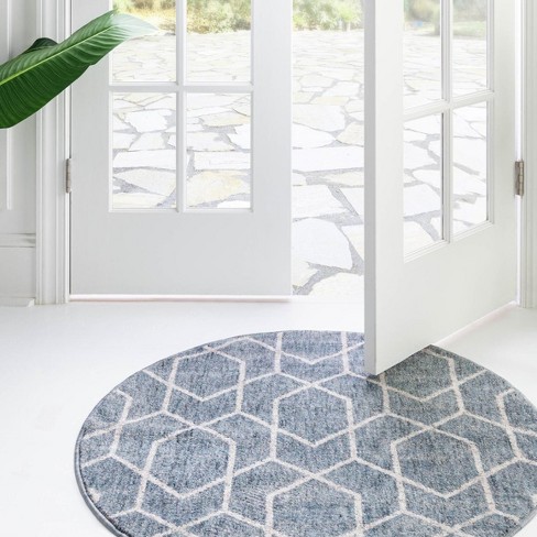 Unique Loom Eco Plaid Indoor Outdoor Washable Area Rug : Target