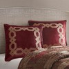 Gracie Mills Mallor Geometric Embroidered Velvet European Pillow Sham - 3 of 4