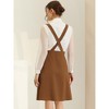 Allegra K Women's Overall Pinafore Dress Midi Suspenders Skirt - 4 of 4