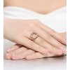 Guili Radiance Rose Gold-Plated Sterling Silver Ring, Square Peach & White Cubic Zirconia, Elegant Statement Jewelry, Sizes 6-8. - 2 of 4