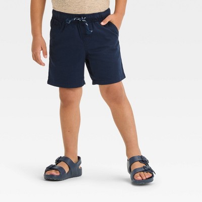 Image of Toddler Boys' Woven Solid Pull-On Shorts - Cat & Jack™ Navy Blue 5T