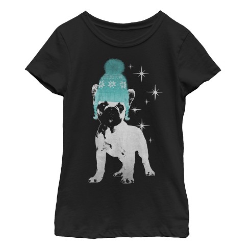 Girl's Lost Gods Christmas Hat Dog T-Shirt - image 1 of 3