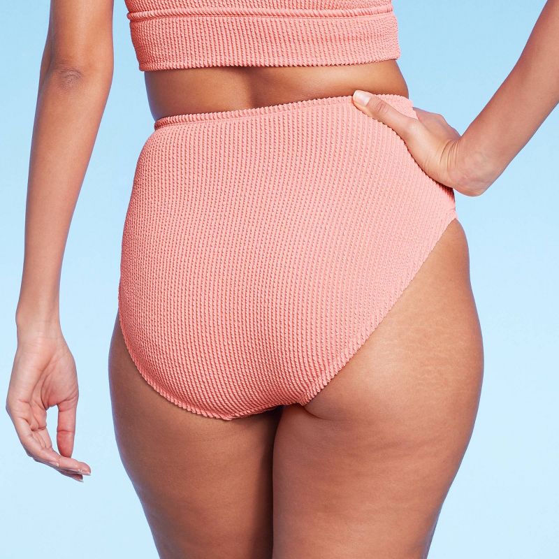 Women&#39;s Full Coverage Pucker Textured High Waist Bikini Bottom - Kona Sol&#8482;, 3 of 7
