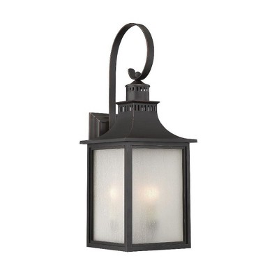 Monte Grande Bronze 34.5" Outdoor Wall Lantern with Seeded Glass