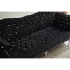 Velvet Rolled Arm Chesterfield Loveseat Sofa with Two Pillow,Tufted for Office Home - 4 of 4