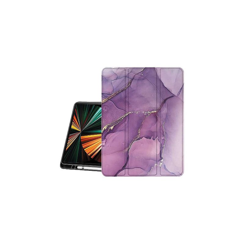 SaharaCase Marble Series Folio Case for Apple iPad Pro 12.9" (4th 5th and 6th Gen 2020-2022) Purple, 2 of 7
