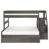 Modern Farmhouse Twin Over Full Bunk Bed With Staircase and Trundle - 3 of 4