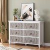 Fluted Dresser, 6 Drawer Light Wood Dresser with Wave Panel Front and Circle Handles, Modern Storage Organizer for Bedroom, Living Room - 3 of 4