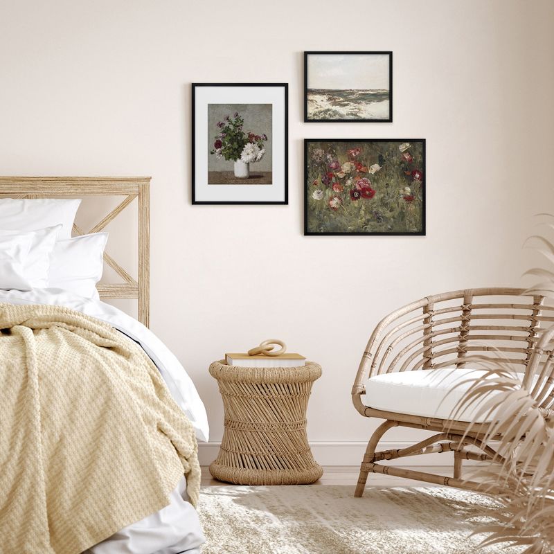 Americanflat Farmhouse 3 Piece Vintage Gallery Wall Art Set - Bed Of Poppies, Floral Arrangement, Dunes At Camiers By Maple + Oak, 2 of 5