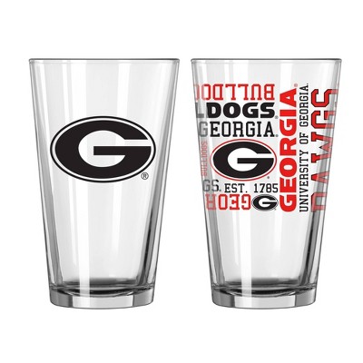 NCAA Georgia Bulldogs Pint Glass Gift Set - 2pk