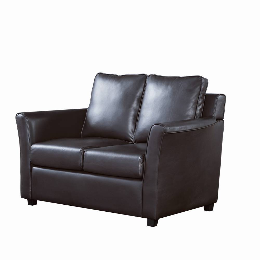 Ali Upholstered Loveseat Dark Gray - HOMES: Inside + Out: Transitional Style, Wood Frame, Foam Cushions
