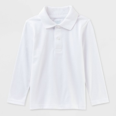 Boys' Adaptive Long Sleeve Uniform Polo Shirt - Cat & Jack™