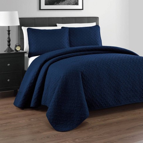 navy blue bedspreads king size