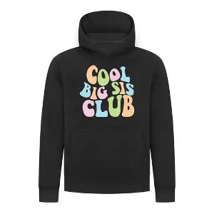 Everyday Kids Cool Big Sis Club Girls Pullover Hoodie – Colorful Sibling Sweatshirt - 1 of 4