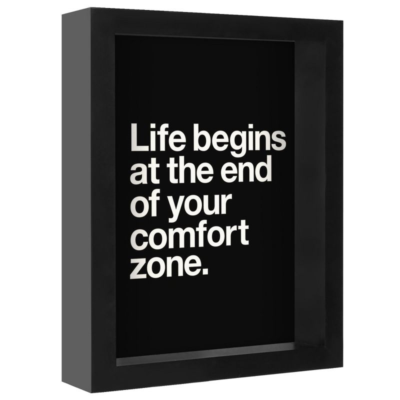 Americanflat Minimalist Motivational Life Begins At The End Of Your Comfort Zone' By Motivated Type Shadow Box Framed Wall Art Home Decor, 3 of 10