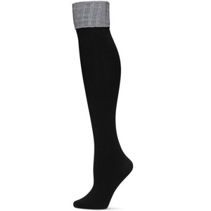 Memoi Donegal Cuffed Fleece Knee High Socks - 1 of 4