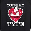 Women's - Peanuts - You're My Type Lightweight French Terry Wide Neck Long Sleeve Shirt - 2 of 4
