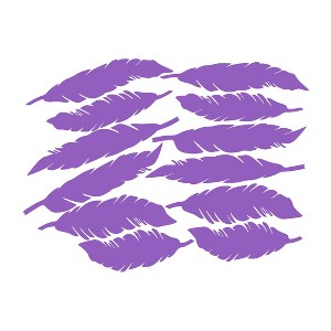 Unique Bargains Removable Feather Shape PVC Material Wall Stickers 5.31" x 1.46" 12 Pcs - 1 of 4