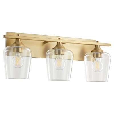 Quorum Lighting Veno 3 - Light Vanity in  Aged Brass