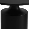 The Urban Port 20" Modern Round Iron Side Table with Pedestal Bas Matter Black - 4 of 4