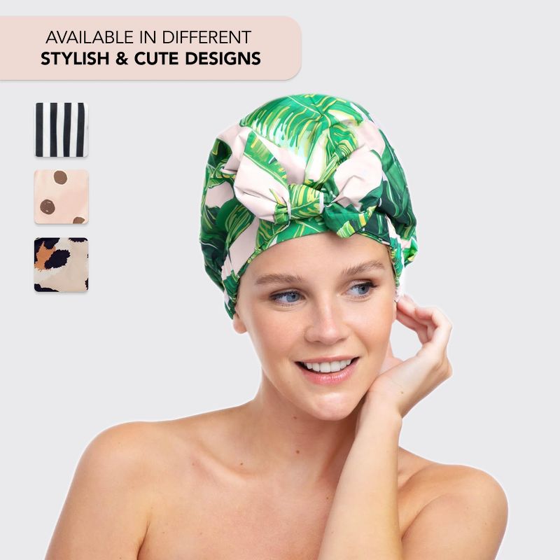 Kitsch Luxury Shower Cap - Palm Leaves, 5 of 15
