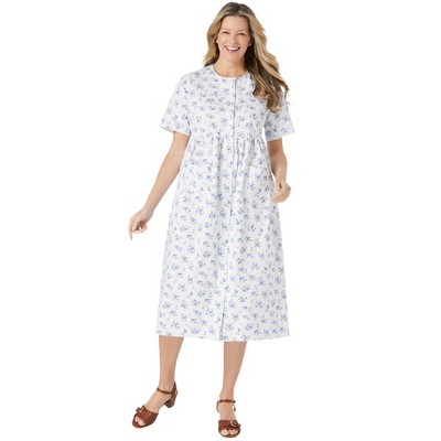 Woman Within Plus Size Short-Sleeve Denim Dress