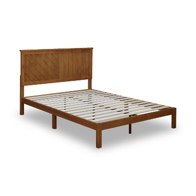 MUSEHOMEINC BA00490-5 12 Inch Easy Assembly Solid Wood Platform Bed Frame  with Headboard, Wooden Slat Support, Steel Tubing, and Non Slip Tape, Queen