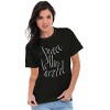 Cute Christmas Peace To The World Womens Graphic T Shirt Tees Brisco Brands - 3 of 4