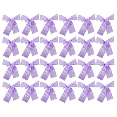Unique Bargains Chair Sashes Self-Tie 108.27"x6.69" Light Purple 20 Pcs