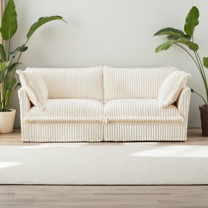 Modern Corduroy 2-Seater Sofa with Removable Covers - 1 of 4