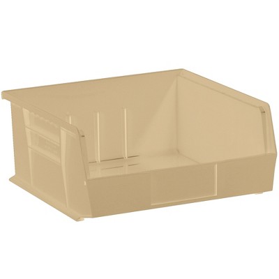 Box Partners Plastic Stack & Hang Bin Boxes 10 7/8" x 11" x 5" Ivory 6/Case BINP1111V