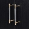 Sideboard Buffet Cabinet, Modern Kitchen Storage Cabinet With 4 Doors, Accent Sideboard Cabinet With Metal Cross-leg For Hallway Living Room - 4 of 4