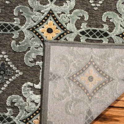 Anthracite Viscose Rectangular Reversible Handmade Rug 63" x 39"