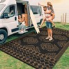 Outdoor Modern Erasable Large Area Rugs for Camping Garden Backyard Stripe Woven Plastic Straw Carpet Portable Foldable Picnic Mat - 3 of 4