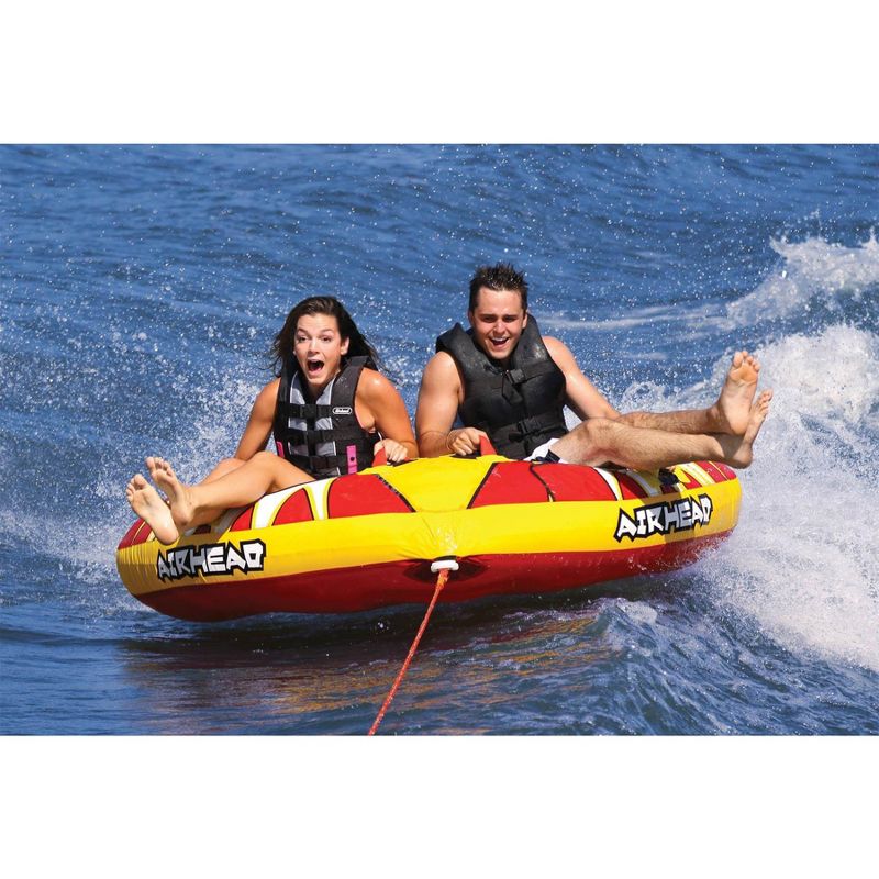 AIRHEAD AHTB-12 Turbo Blast Inflatable Double Rider Towable Lake Boat Water Tube, 2 of 7