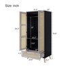 Chery Life 70.8" Tall Armoire Wardrobe Closet with 2 Rattan Doors & 1 Drawer with Hanging Rod for Bedroom, Natural+Black - 4 of 4