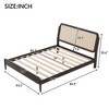 CAVINAS Platform Bed Queen Size Modern Wooden Bed Frame with Rattan Headboard and LED Light for Bedroom - 4 of 4