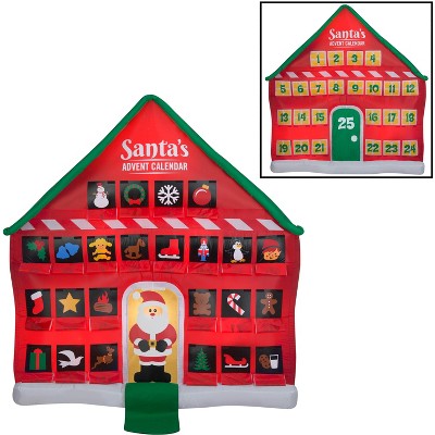 Gemmy Christmas Airblown Inflatable Advent Calendar, 8 ft Tall, Red