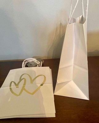 13 Gold Hearts on White Large Gift Bag