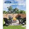 Modern HDPE Adirondack Chair Set of 2/4 0r with 2 Side Tables - Oversize 380LB,Weather Resistant,Firepit,Wooden Texture for Deck,Pool,Porch - 3 of 4