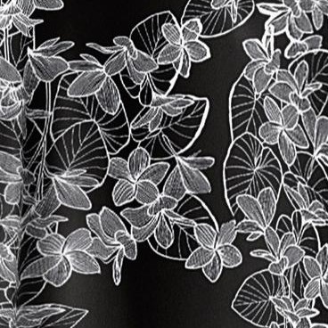 black stencil leaf print